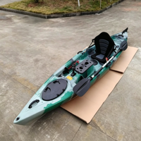 Kayak à pédales en polyéthylène pour 1 personne |   Bateau de pêche durable avec porte-cannes et trapèzes