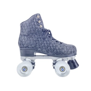 Chaussures de roller quad EACH Luna avec roues transparentes en PU, paillettes, frein et lumières clignotantes pour adultes - Product Image 5