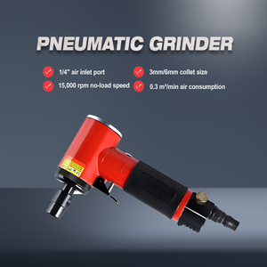 Amoladora angular neumática con interruptor de gatillo para bricolaje, para uso en ángulos de escape traseros, con pinzas de 1/4" y 1/8", 20.000 RPM, disco de amolado - Product Image 5