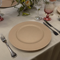 Plateau en plastique PP de luxe doré de 13 pouces pour mariage cuisine famille fête de noël hôtel utilisation plats et assiettes élégants