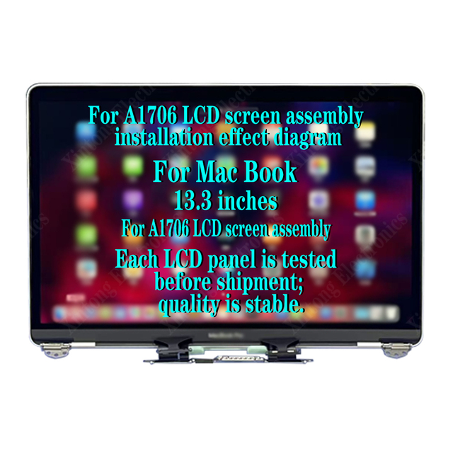 Wholesale for MacBook Pro 2016 New Laptop A1706 LCD Screen Assembly Upper Half A1706 Monitor Screen 13.3 Inch LCD Screen