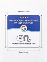 Autocollant de table NFC Google Review en PVC programmable pour avis Google, taille personnalisée, texte pour entreprises et magasins (213, 215)