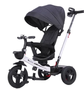 4 em 1 Kids Trike com Push HandleAll-Terrain PU Wheel para 18 Meses-5 Year Baby Triciclo