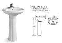 WC chinois en céramique et lavabo allongé deux pièces, couleur ivoire