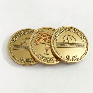 Monete Souvenir Moderne a Tema <span class=keywords><strong>Gourmet</strong></span>, Placcate in Oro Lucido con Stampa UV, per Appassionati di Cucina, Commemorazione Eventi Gastronomici, Vivaci - Product Image 1