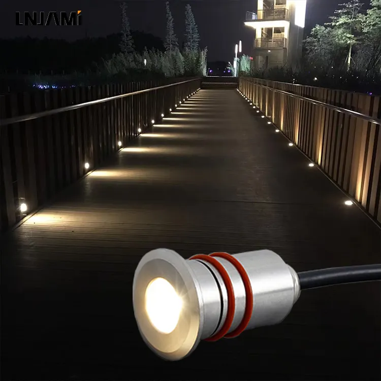 LNJAMI Outdoor IP68 Mini Stainless Steel LED Underground Light For Garden Deck Floor Recessed Inground Landscape Light