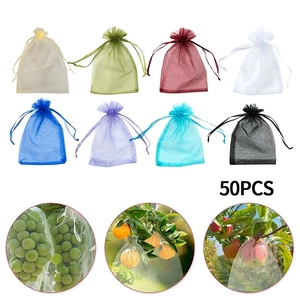 100 Bolsas de Protección para Frutas, Control de Plagas, Red Antipájaros para Jardín, Malla para Fresas, Bolsas para Uvas con Cordón, Bolsas de Cultivo - Product Image 2