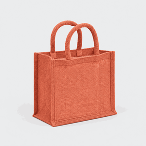 Blue Jute Woven Tote Bag with Durable <b>Rope</b> Handles Open Top Reusable Shopping Grocery Carrier Custom Logo Medium - Product Image 4