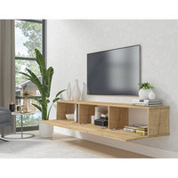 Salon en bois Divertissement TV Stand Up TV Console multimédia murale Support TV flottant