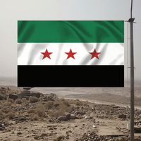 En stock drapeau syrien vert 3 étoiles avec 3 jours de livraison rapide 3 jours de livraison rapide bannière d'écran en soie en Syrie