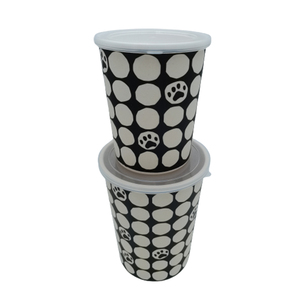 2030120 Bamboo pet dog food storage bin treat jar