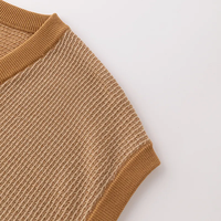 Gilet en tricot texturé à col en V pour homme, personnalisable, mélange de coton et de lin Tencelyarn, léger, sans manches