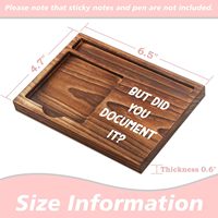Porte-Notes Autocollant Bloc-Notes En Bois Porte-Stylo 6.5 "X 4.7" Porte-Bloc-Notes Autocollant Distributeur pour Bureau Travail Humour Cadeaux