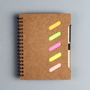 Cuaderno Espiral con Cubierta de Papel Kraft Creativo, Notas Adhesivas Recargables, Bloc de Notas, Papelería para Oficina/Escuela, Serigrafía Promocional - Product Image 4