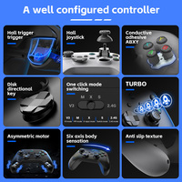 Manette de jeu sans fil OEM G6 Six axes Sensation corporelle Joystick à effet Hall Manette de jeu BT 5.3 2.4GHz Multiplateforme Android/iOS