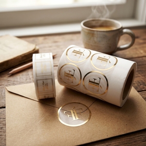 Étiquettes autocollantes transparentes personnalisées pour petites entreprises, avec logo en vinyle, gaufrage et marquage à chaud, résistantes à l'eau, pour parfums, rouges à lèvres et soins de la peau - Product Image 1