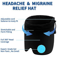 Soulagement de la migraine Gel Ice Cap Réutilisable Refroidissement Maux de tête Pack de glace pour la tension Stress Hangover Puffy Eyes Soft Cold Therapy HeadWrap