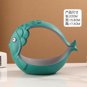 Groothandel Custom Hars Decor Ornament Decoratie Leuke Boze Vogel Vis Grote Mond Snoep Sleutel Container Opbergdoos - Product Image 6