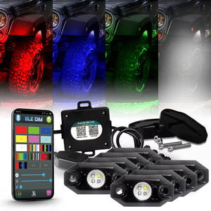 Matec RGB Rock Light 4/6/8/12 Pods Téléphone portable Blueteeth Télécommande <span class=keywords><strong>Sous</strong></span> voiture Led Rock Light 6pods 8pcs 12pcs 16pcs RGB - Product Image 4