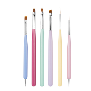Pinceau à ongles en acrylique avec manche en bois coloré, taille 2, logo personnalisé, poils en nylon, outil de sculpture et de gravure pour manucure, pinceau acrylique - Product Image 6