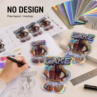 Emballage et impression personnalisés de 3.5g sacs holographiques en mylar découpés avec une fermeture à glissière pour sacs de 3.5g 7g 28g emballage en plastique de fleurs