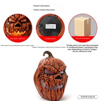 Lanterne citrouille LED d'Halloween pour cour extérieure, décoration effrayante pour jardin, maison hantée, fête, ornement citrouille dentée d'Halloween