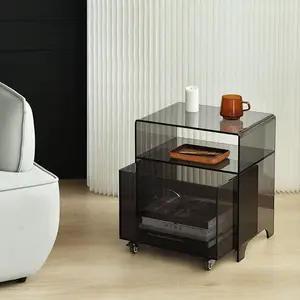 Comodino in acrilico moderno Design minimalista mobili per camera da letto tavolino quadrato di lusso