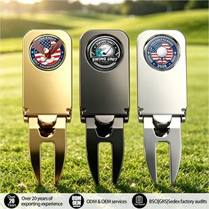 Outil de réparation de divots de golf <span class=keywords><strong>Holf</strong></span>, outil de réparation de divots personnalisé à une seule pointe et marqueur de balle en métal, avec support de cigare pour outil de réparation de divots <span class=keywords><strong>Holf</strong></span> - Product Image 1