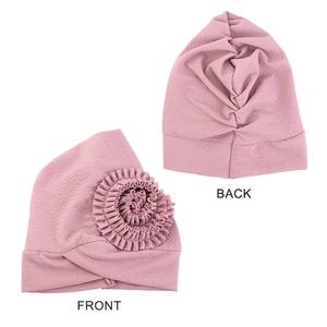 Chapeau <span class=keywords><strong>Hijab</strong></span> pour femmes de couleur unie <span class=keywords><strong>avec</strong></span> décoration florale Turban <span class=keywords><strong>Bonnet</strong></span> <span class=keywords><strong>Hijab</strong></span> musulman Polyester Headwraps - Product Image 6