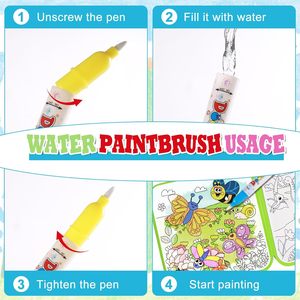 Libri da colorare ad acqua riutilizzabili per bambini: Set da <span class=keywords><strong>3</strong></span> libri magici da colorare ad acqua senza disordine - Libri da dipingere con acqua - Product Image 6