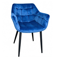 Chaise de salle à manger en velours rembourrée avec coutures quadrillées pour salle à manger, café, hôtel (vente en gros)