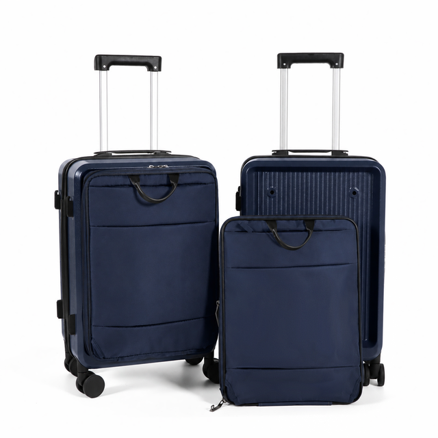 Detachable 2-in-1 Carry-On Luggage with Laptop Backpack, Magnetic Attachment, USB Port, Wet/Dry Separation, Airline Approved