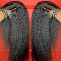 Kinky Straight 4C Baby Hair Lace <strong>Wig</strong> Transparent 13x4 Kinky Curly Lace Front <strong>Wig</strong> Pre Plucked Yaki Brazilian 360 Lace Closure <strong>Wig</strong>