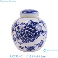 RXCJ04-A-B-C-D-E-F Style moderne bleu et blanc Dragon pivoine bonheur lettre théière en céramique bidon pot à couvercle