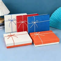 Boîtes cadeaux bicolores avec nœud en coton, boîte d'emballage séparée avec couvercle et base multicolores pour bijoux, cosmétiques, cadeaux de mariage