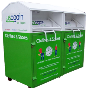 Contenedor <span class=keywords><strong>de</strong></span> reciclaje galvanizado personalizado para uso caritativo <span class=keywords><strong>de</strong></span> ropa y zapatos <span class=keywords><strong>de</strong></span> metal para exteriores - Product Image 2