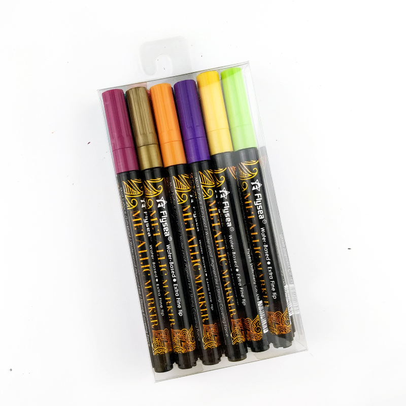 Металлические маркеры, фломастеры для краски-средние металлические перманентные маркеры для краски камнями, черной бумаги, металла, керамики