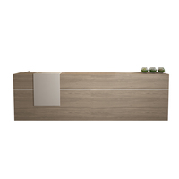 Comptoirs de réception de bureau en bois massif de luxe moderne de couleur personnalisée Comptoir de réception en bois foncé