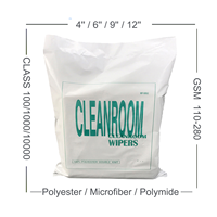 Chiffon de nettoyage industriel sans peluches pour salle blanche, 100 % polyester, 4x4 pouces, classe 1000, pour fabricants industriels 1009sle