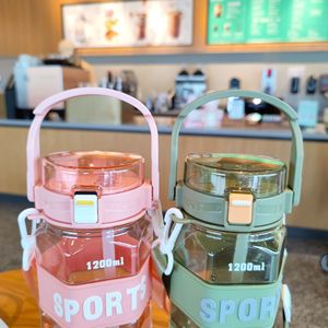 Sports Water Bottle 1200ml With Strap Portable Outdoor Travel Cup For Men Women - Product Image 3