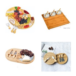 Bamboo Cheese Board <b>Set</b> With Knife Drawer <b>Square</b> Multi Functional Cutting Board For Household Use - Product Image 1