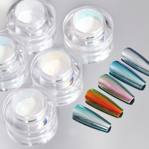 ZRKGEL 7 couleurs poudre de miroir au clair de lune holographique Buling Nail Art poudre Aurora cristal paillettes scintillantes Design pour <span class=keywords><strong>manucure</strong></span> - Product Image 2