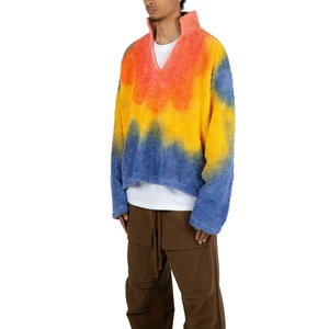 Sweat à capuche Sherpa surdimensionné pour homme, design personnalisé, tendance, chaud, en polaire, tie-dye - Product Image 2