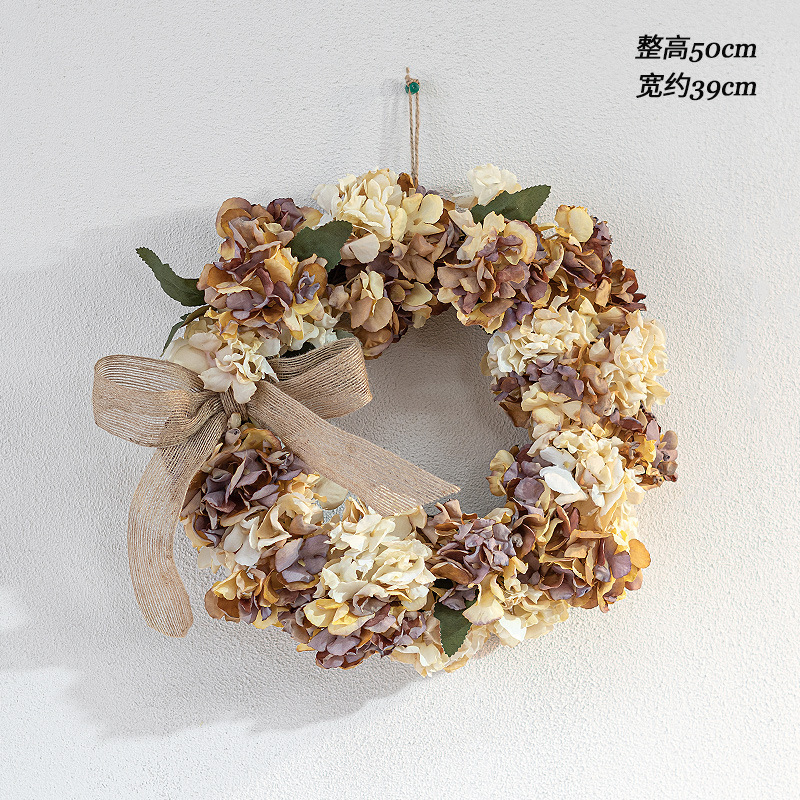 Yellow Cafe White Vintage Hydrangea Wreath