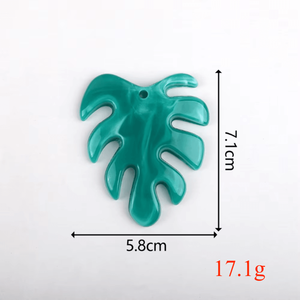 เครื่องประดับแฟชั่นวันหยุดพักผ่อนพักผ่อนร้อนมัซาบาจูใบไม้เสน่ห์เรซินปาล์มเรียบเนียนต่างหูใบอะคริลิคใหญ่มากจี้สร้อยคอ - Product Image 6