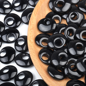 Manik-manik Batu Akik <span class=keywords><strong>Onyx</strong></span> Hitam Bulat 16x20mm Lubang Samping Besar 6mm Liontin Gantungan Aksesoris DIY Gelang Kalung Zitian KS-1763 - Product Image 5