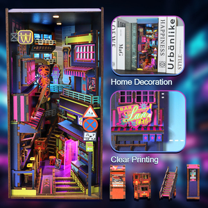 OCHOICE Supporta il Dropshipping MOQ=1 Kit Fai-da-Te in Legno per Angolo Lettura, Casa in Miniatura <span class=keywords><strong>con</strong></span> <span class=keywords><strong>Puzzle</strong></span> 3D e Luce LED per Decorazione Libreria, Regalo - Product Image 5