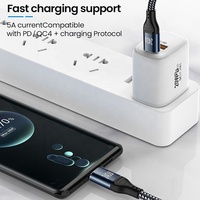 Cable de Carga Rápida USB C a USB C Trenzado Xput 240W PD 48V 5A, Cable de Sincronización de Datos de Alta Velocidad para Computadoras Portátiles USB Tipo C