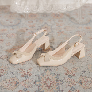 Escarpins à talon pour femme, à bout carré et talon épais moderne, pour les soirées, le bureau, le style décontracté et la mode tendance - Product Image 4