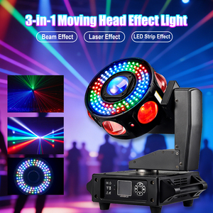 Projecteur laser LED RGBW <span class=keywords><strong>haute</strong></span> luminosité à tête mobile pour discothèque, lumière de fête rotative, stroboscope DMX512 IP20, 2 faisceaux 540° Pan 320° pour scène - Product Image 2